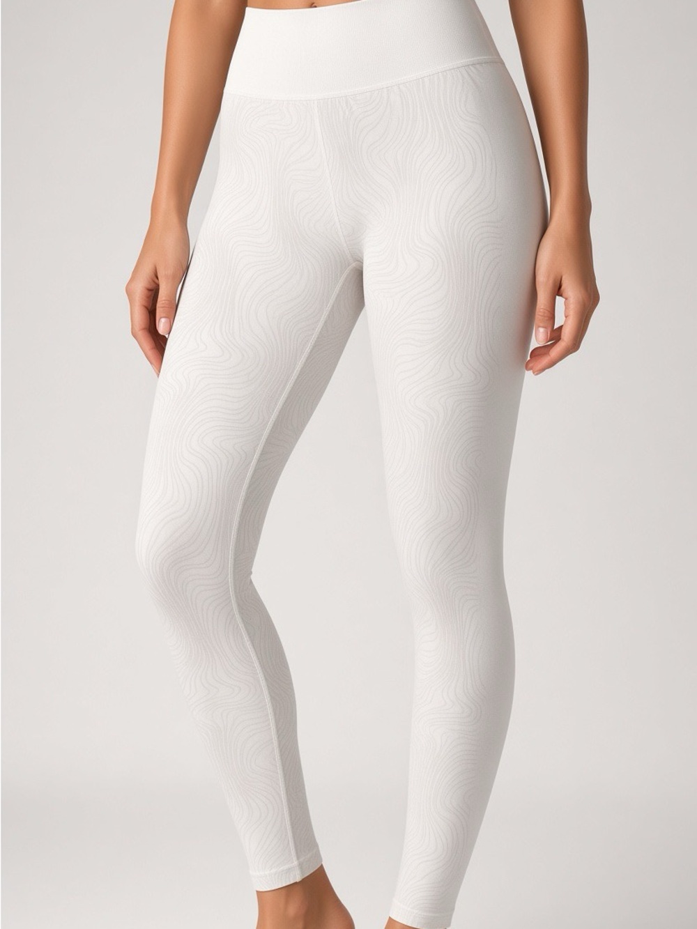 High-Rise Ivory Textured Leggings NWT Size Medium